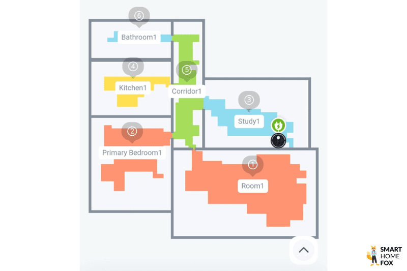 Die 2D Karte des Yeedi Cube ist in der App zu sehen.